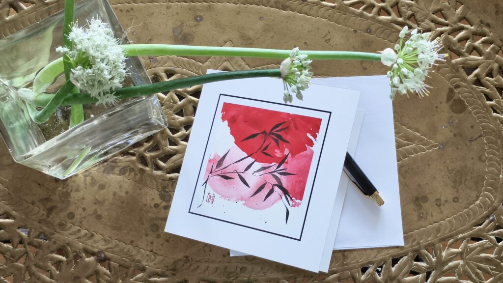 boART Card „silence“ mit Bambusmotiv – Kunst von Barbara Ossberger